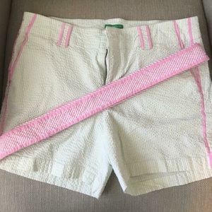 Lilly Pulitzer Mint/Pink seersucker shorts